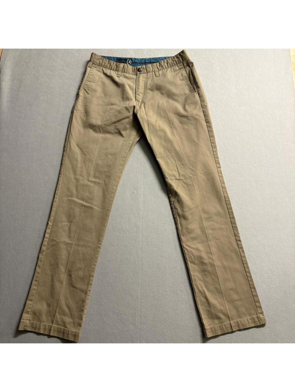 Volcom Frickin Modern Pant Mens 30x30 Khaki Chino Skate Pants Beige